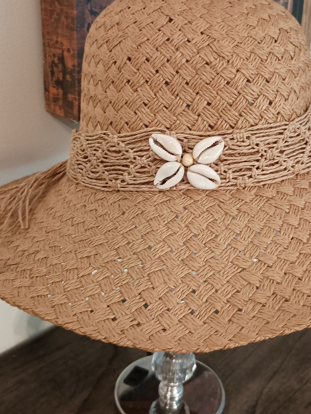 J. Crew Natural Straw Sun Hat with Shell Accents - Picture 3 of 10